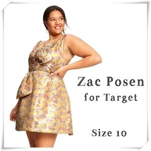 ZAC Posen for Target Floral Brocade Gold Jacquard Mini Dress